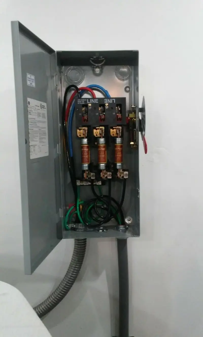 Three-phase disconnect switch installed for Electrical Wiring & Rewiring in Hitchcock