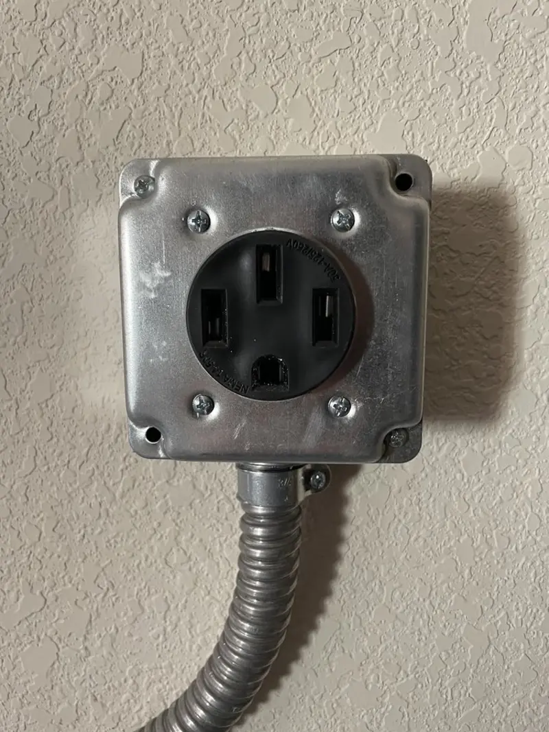 NEMA 14-50 outlet installed for Smart Home Electrical in Hitchcock
